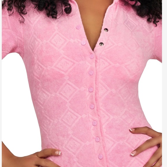 WAYDAMIN - TERRY TEXTURED PRINT ROMPER - Picture 2 of 4